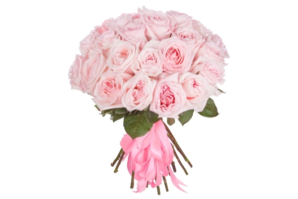 Букет 25 нежно-розовых пионовидных роз