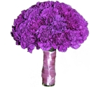 Фиолетовый свадебный букет из гвоздики
