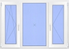 Пластиковое окно REHAU THERMO (1400мм*2080мм) трехстворчатое 1 П/О створка+1 П створка с монтажом под ключ