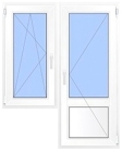 Балконный блок REHAU DELIGHT Design (2100 мм*1400мм) двухкамерный с/п 32 мм дверь пов. окно п/о с монтажом под ключ