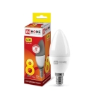 Лампа светодиодная LED-СВЕЧА-VC 8Вт 230В Е14 3000К 600Лм IN HOME