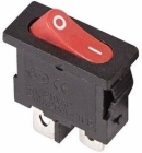 Выключатель клавишный 250V 6А (2с) ON-OFF красный Mini