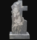 Мраморный памятник  с розами на могилу №1