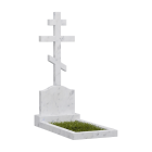 Мраморный памятник  с крестом на могилу №10
