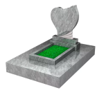 Памятник мраморный с сердцем на кладбище №9