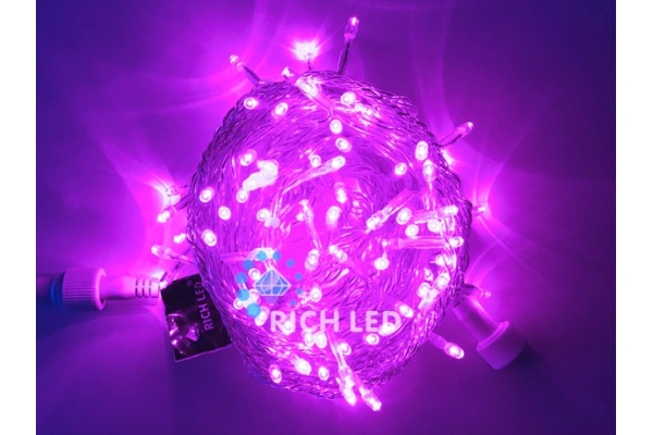Светодиодная гирлянда Нить 220В, фиолетовая