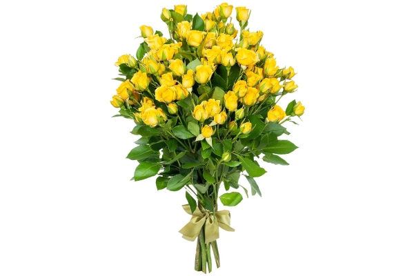 Букет 9 кустовых желтых роз