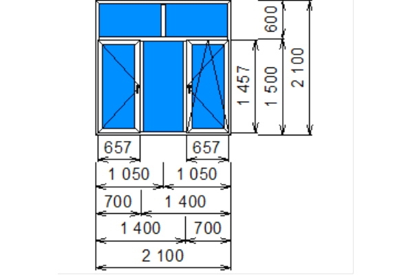 Окна для террасы Brusbox 70-5 AERO (2100х2100)