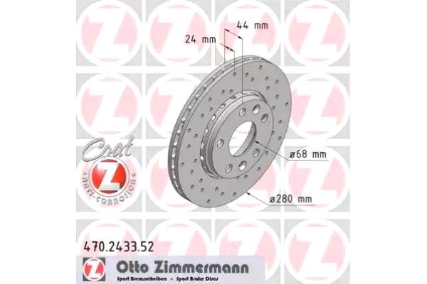 Тормозной диск арт: ZIMMERMANN 470.2433.52