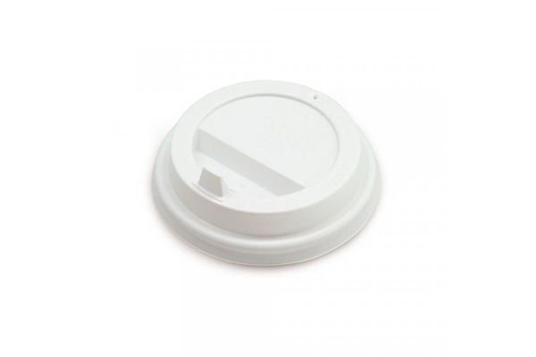 Крышка для стакана D80 мм белая с клапаном