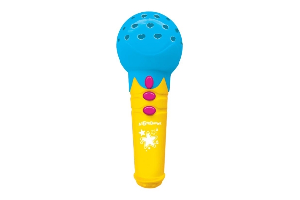 Микрофон с огоньками Азбукварик Песенки для малышей, голубой 84804