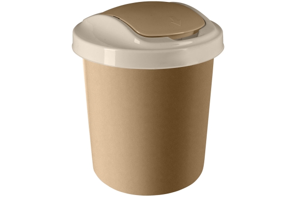 Ведро-контейнер для мусора (урна) Svip "Ориджинал", 12л, круглое, пластик, кофейный