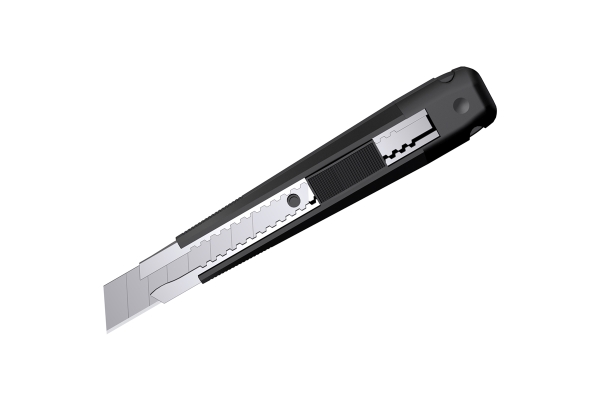 Нож канцелярский 18мм Berlingo "Hyper", auto-lock, металл. направл., черный, европодвес