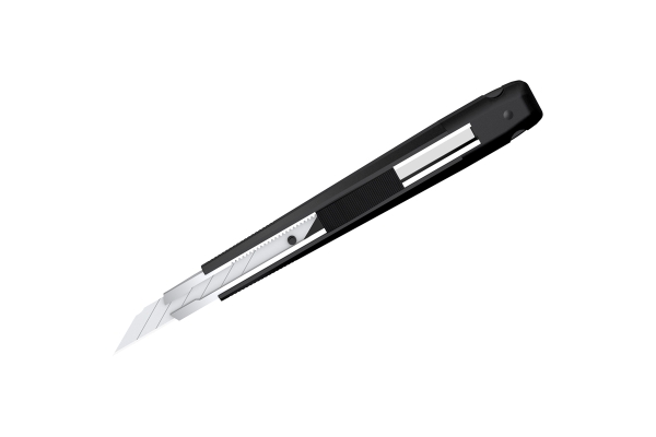 Нож канцелярский 9мм Berlingo "Hyper", auto-lock, металл. направл., черный, европодвес