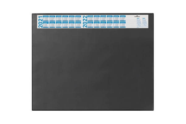 Настольное покрытие Durable, 52*65см, с календарём на 4 года и прозрачным верхним листом, черное