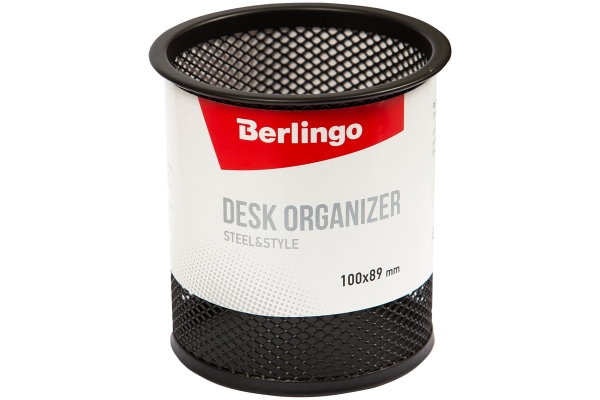 Подставка-стакан Berlingo "Steel&Style", металлическая, круглая, черная