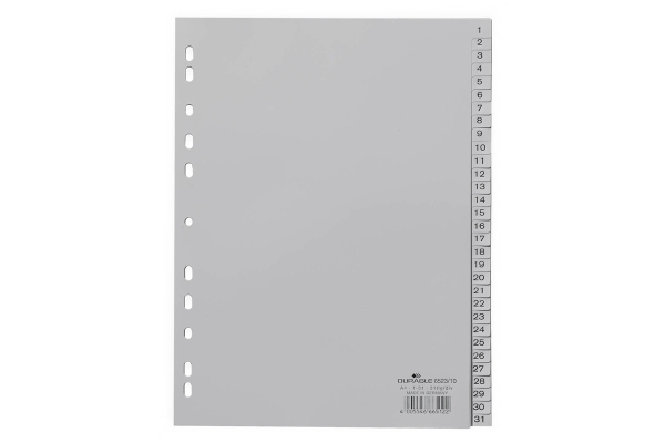 Разделитель листов Durable А4, 31 лист, цифровой 1-31, пластиковый