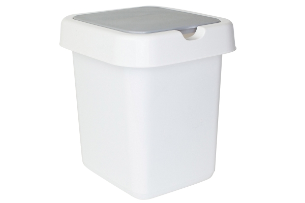 Ведро-контейнер для мусора (урна) Svip "Квадра", 25л, прямоугольное, пластик, белое