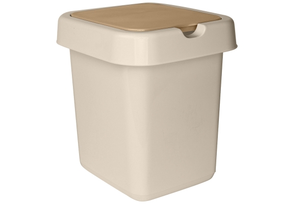 Ведро-контейнер для мусора (урна) Svip "Квадра", 25л, прямоугольное, пластик, кофейного цвета