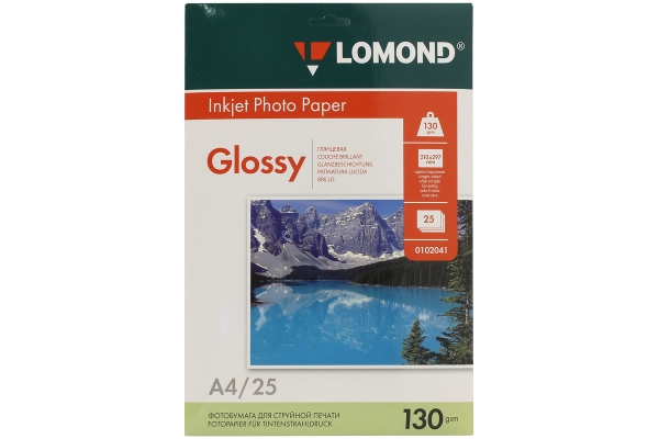 Фотобумага А4 для стр. принтеров Lomond, 130г/м2 (25л) гл.одн.