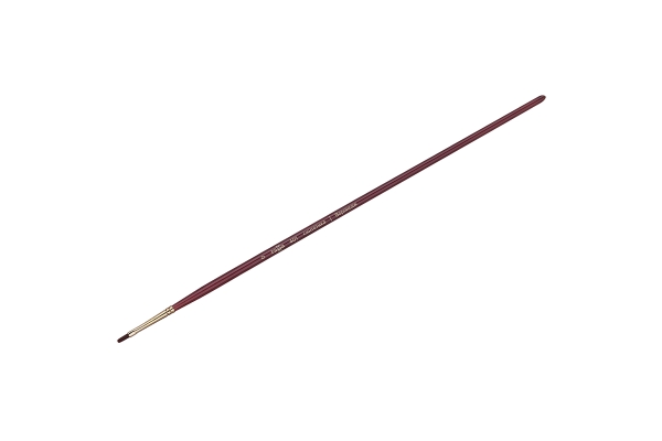 Кисть художественная синтетика бордовая Гамма "Вернисаж", плоскоовальная №0, длинная ручка