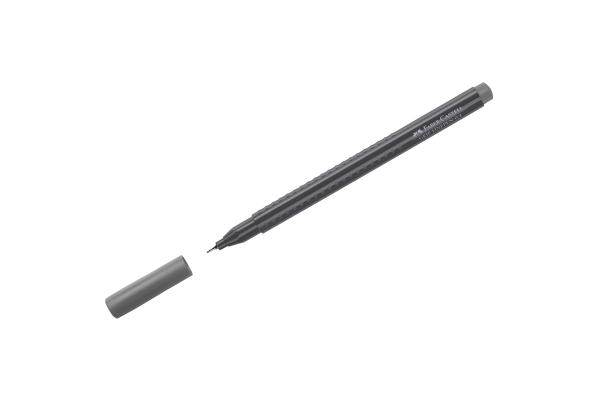 Ручка капиллярная Faber-Castell "Grip Finepen" теплая серая, 0,4мм, трехгранная