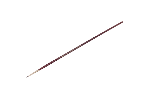 Кисть художественная синтетика бордовая Гамма "Вернисаж", круглая №0, длинная ручка