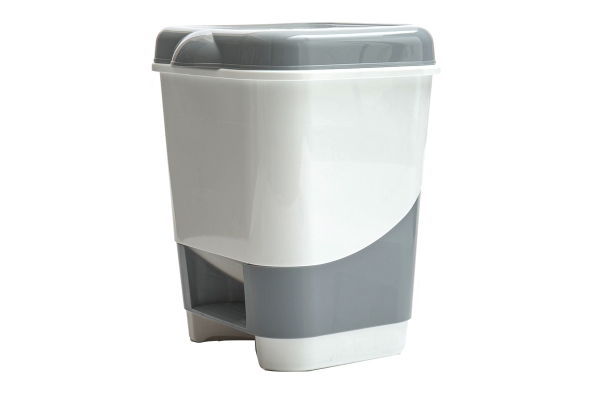 Ведро-контейнер для мусора (урна) OfficeClean, 20л, с педалью, пластик, серое
