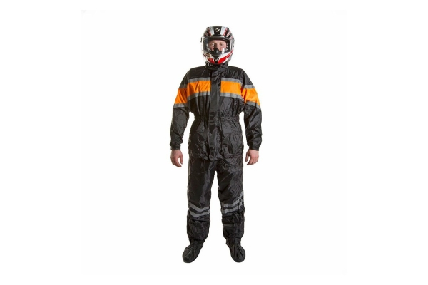  Мотодождевик PROUD TO RIDE (куртка+брюки), цвет Черный/Оранжевый, Размер L