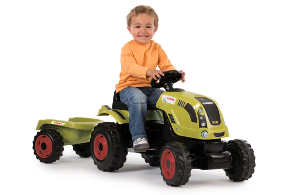 Трактор педальный XL с прицепом CLAAS зеленый Smoby