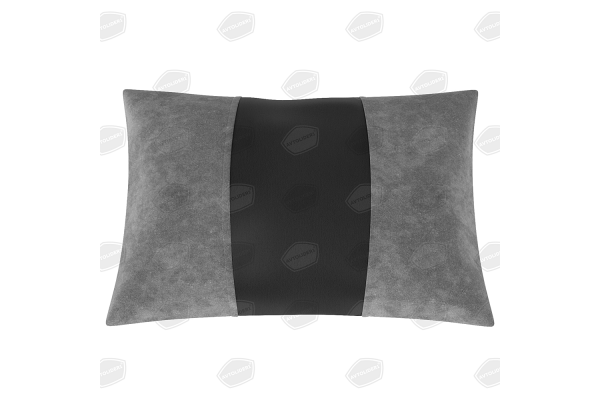 Подушка автомобильная для шеи, поясничный подпор, темно-серая алькантара/чёрная экокожа