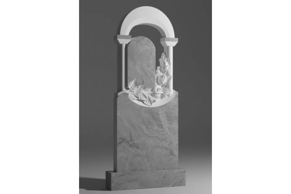 Мраморный памятник  с аркой на могилу №1