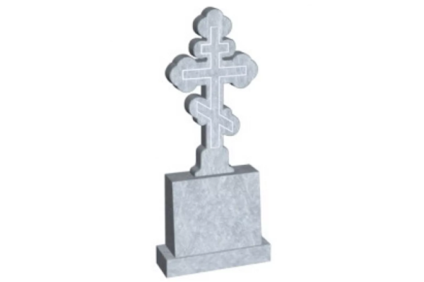Мраморный памятник  с крестом №2