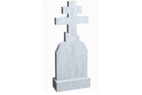 Мраморный памятник  с крестом на могилу №1
