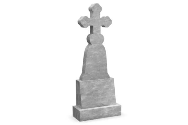 Памятник из мрамора с крестом на кладбище №6