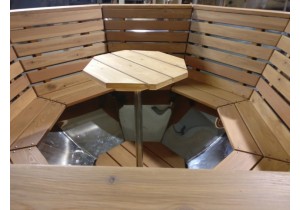 Центральный столик (основание труба нержавеющая сталь, ФСФ свеза, влагостойкая)