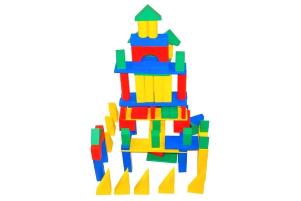 Конструктор напольный детский из дерева. Модель «Строитель» (78 элементов)