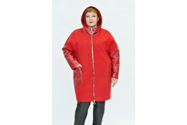  Демисезонное женское пальто Василина (красный)