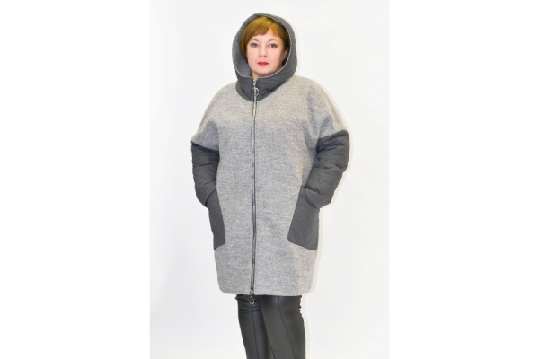  Демисезонное женское пальто Василина (серый)