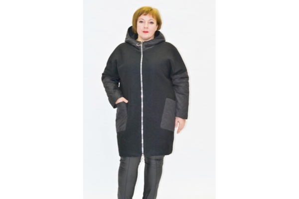  Демисезонное женское пальто Василина (черный)
