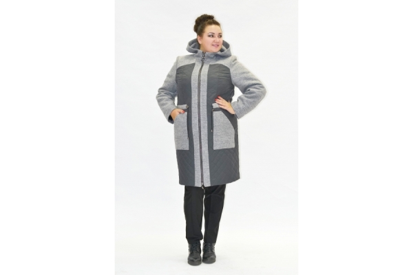  Прямое женское пальто Влада (серый)