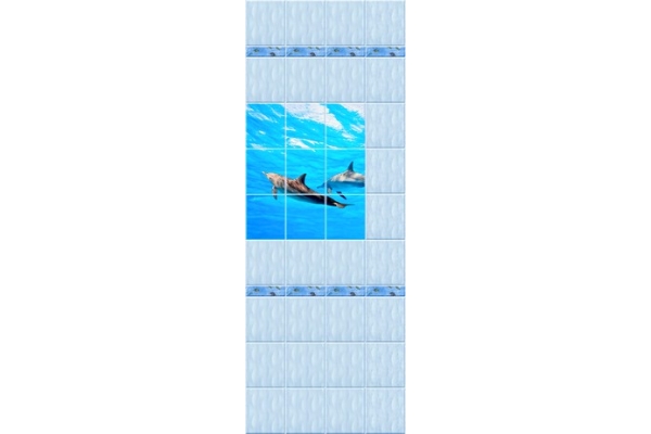 Пластиковая декоративная панель Мореман Дельфины