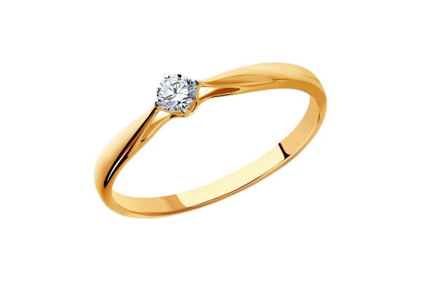 Золотое кольцо помолвочное SOKOLOV с бриллиантом