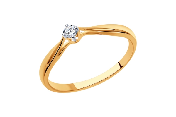 Кольцо помолвочное из золота SOKOLOV с бриллиантом