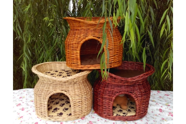Домики для кошек из лозы