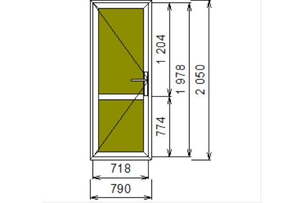 Алюминиевая дверь ЭК-640 (белая)