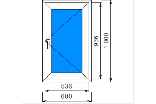 Окна для дачи поворотные Brusbox 70-5 AERO (1000х600)