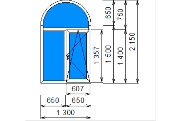 Окна для коттеджа Brusbox 60-3 Aero (2150х1300)