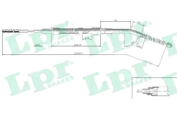 Трос, стояночная тормозная система арт: LPR C0067B