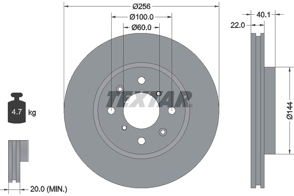 Тормозной диск арт: TEXTAR 92232803